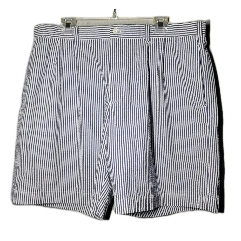Vtg Brooks Brothers Shorts 346 Seersucker Mens 40 Blue White Golf Preppy Classic